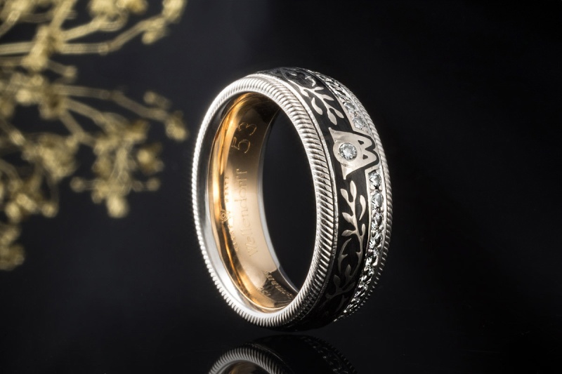 Wellendorff Ring Holunder Drehring mit 0,52 Ct. Diamanten in Weißgold 750 