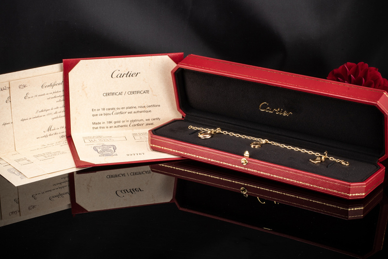 Cartier Armband Spartakus Bettelarmband Love CC Trinity in Gelbgold 