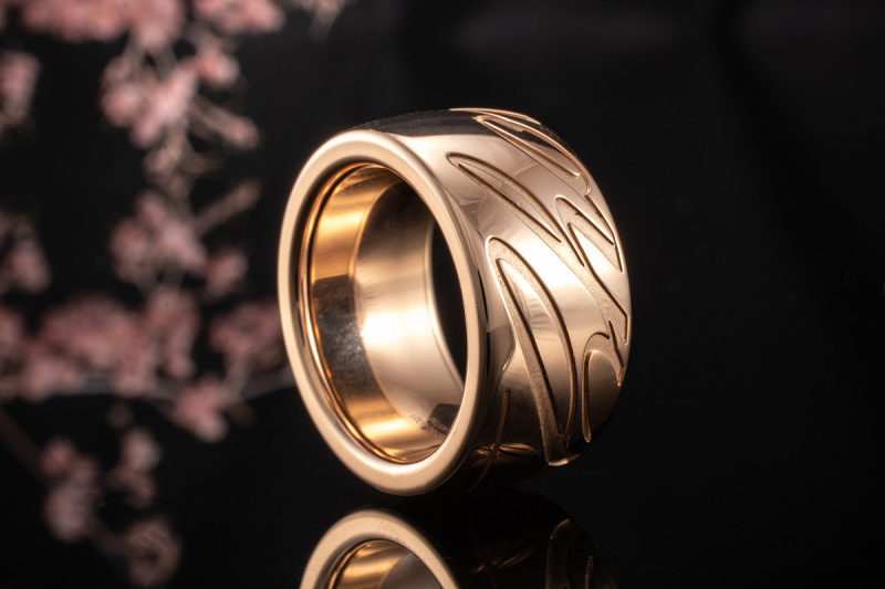 Chopard Chopardissimo Ring Drehring mit Schriftzug Rosegold Rotgold 750 