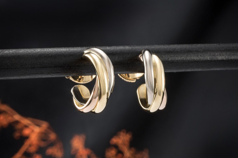 Cartier Trinity Ohrringe Creolen Ohrstecker Weißgold Roségold Gelbgold 