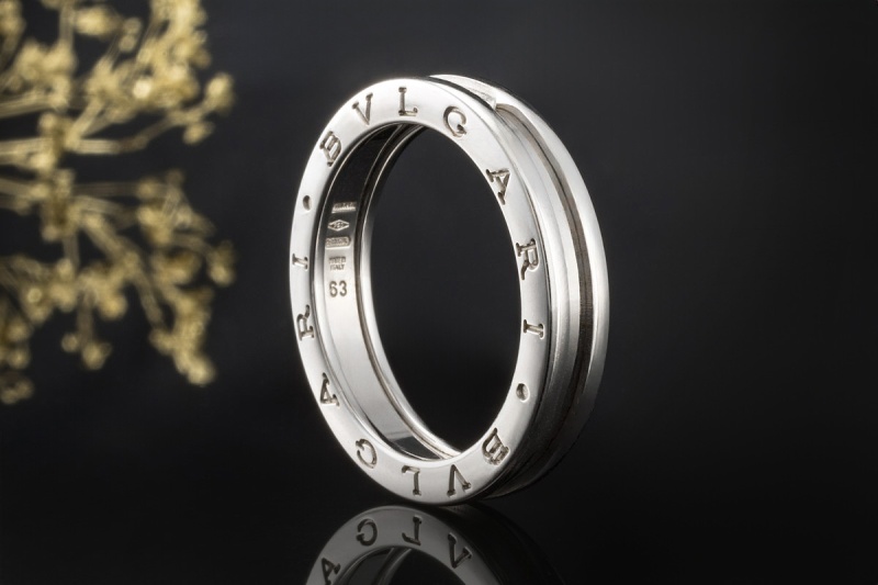 BVLGARI B.zero1 1-Band Ring Klassisch in 750er Weißgold Größe 63 