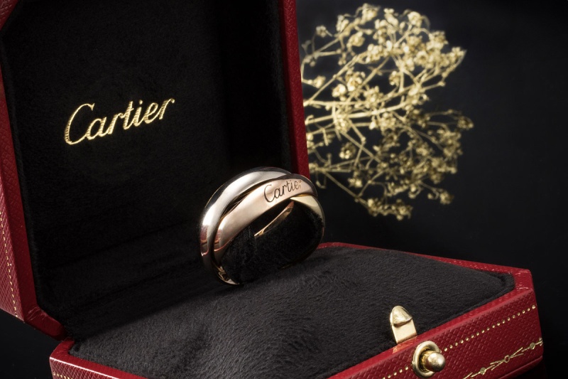 Trinity de Cartier Ring Großes Modell XL LM Gold Tricolor Gr 64 Full Set 