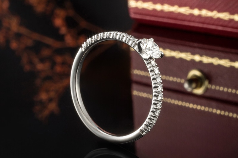Etincelle de Cartier Ring Solitär Verlobungsring Diamanten Weißgold 750 