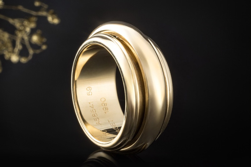 Piaget Ring Possession Drehring XL Kult Modell 1990 Gr. 59 Gelbgold 750 