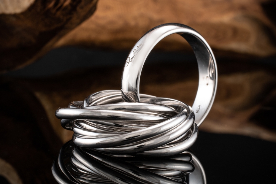 Pomellato Ring Spielring Milles Cercles 10 Ringe in 750er Weißgold 