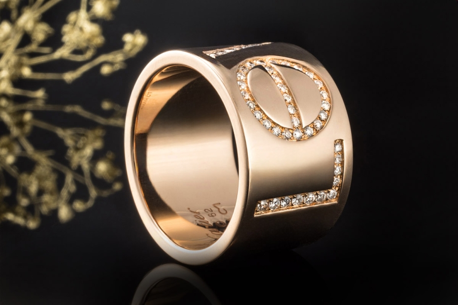 Cartier Love Ring XL Sondermodell mit Diamanten Größe 62 in Roségold 750 
