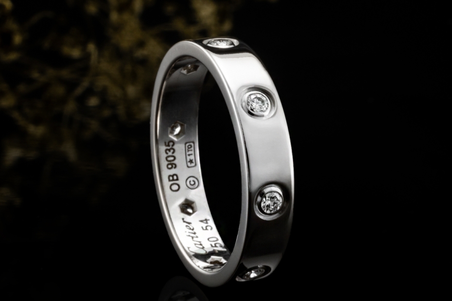 Cartier Love Ring Kleines Modell mit Diamanten Trauring in Weißgold 750 