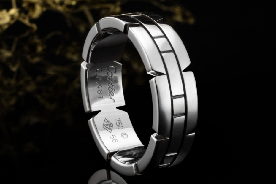 Cartier Tank Francaise Ring Klassisches Modell Bandring in Weißgold 750 