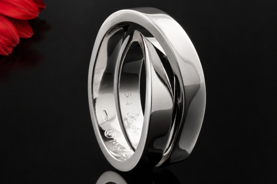 Cartier Paris Ring Nouvelle Vague Neuwertig in 750er Weißgold Größe 54 