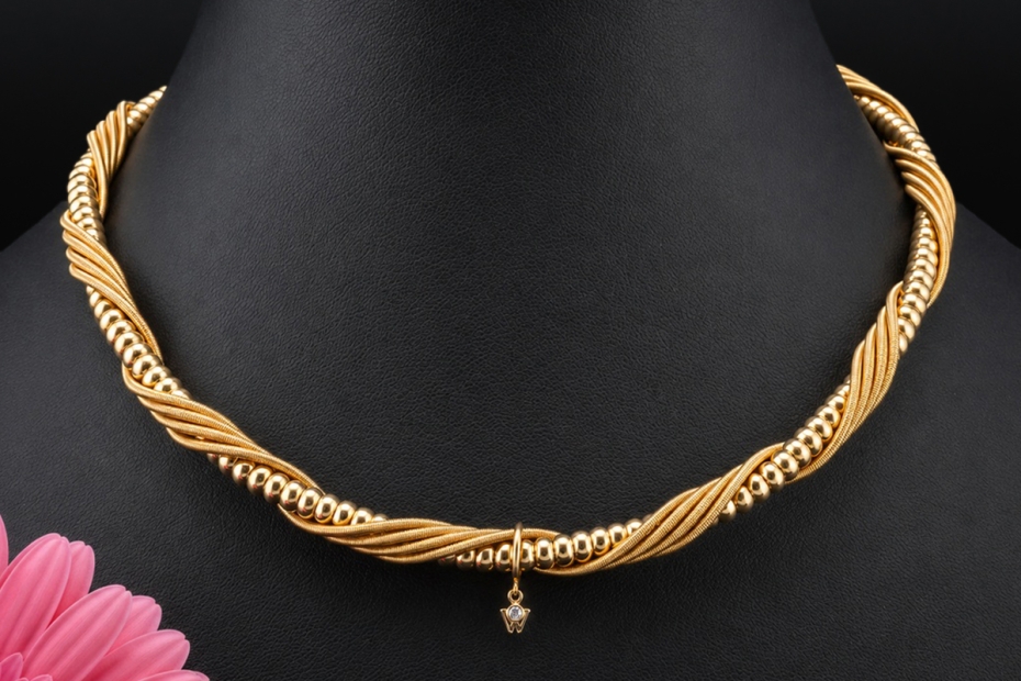 Wellendorff Collier Seidenkordel Sondermodell Diamant Massiv in Gelbgold 