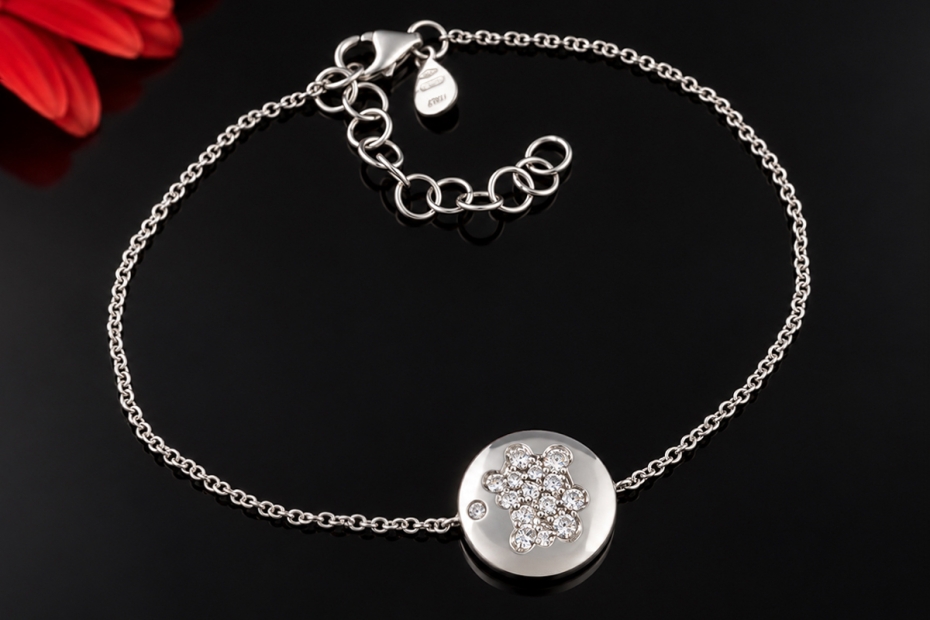 Fiore „Sparkling Circle“ Diamantarmband Made in Italy aus 750er Weißgold 