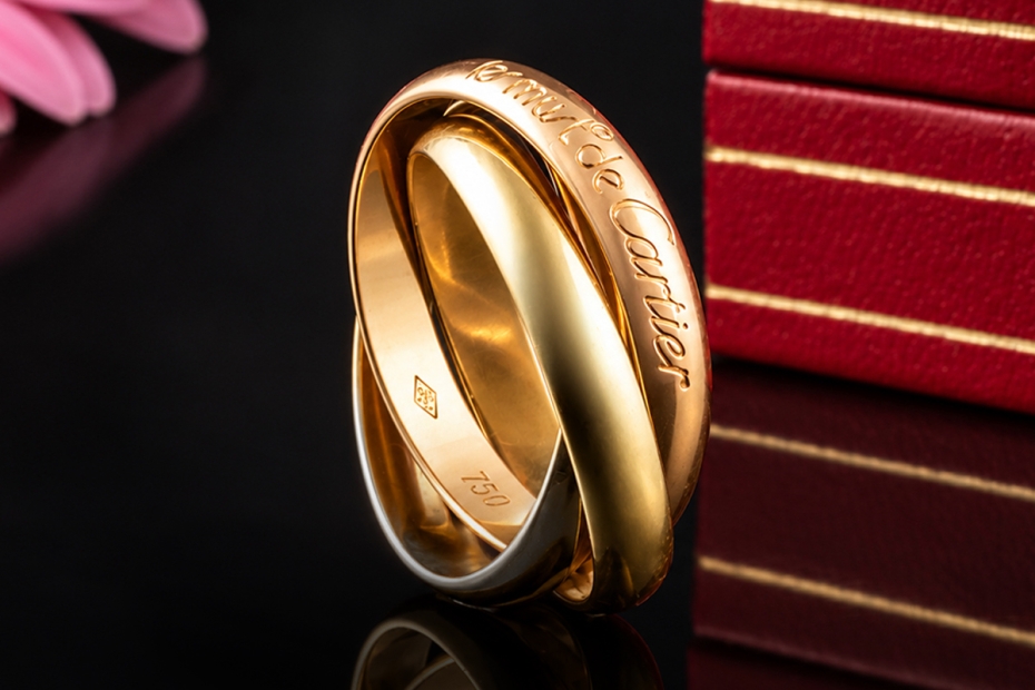 Trinity de Cartier Ring Klassisches Modell Gold Tricolor Gr. 53 Full Set 