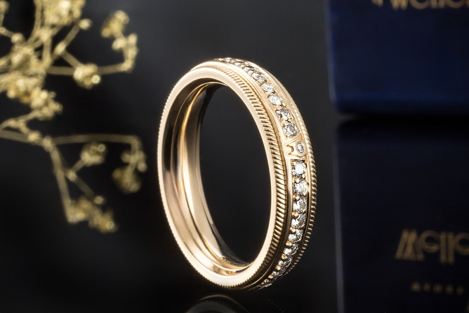 Wellendorff Ring Memoire Brillant Julia Diamant Drehring Gelbgold 56 OVP 