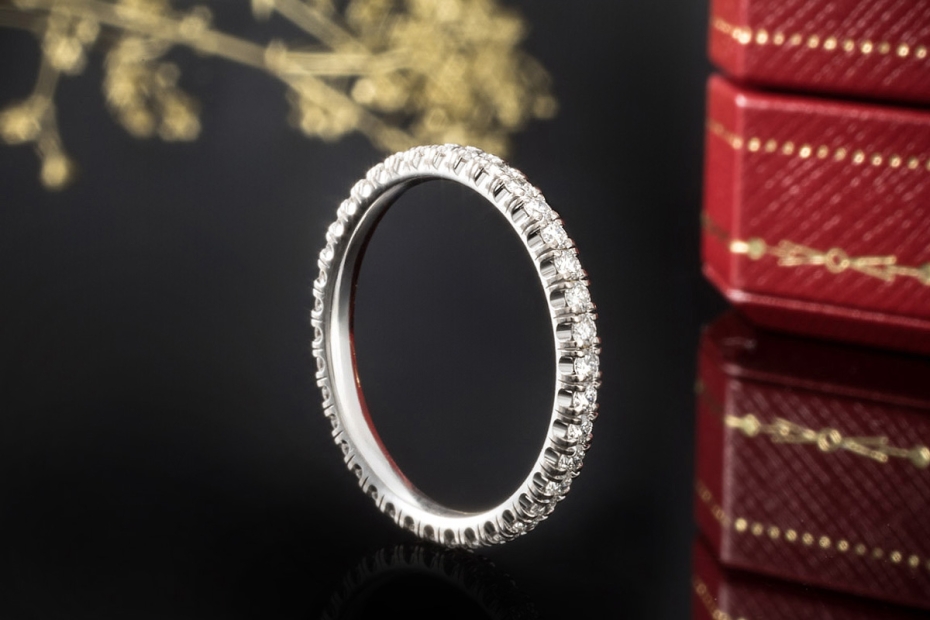 Etincelle de Cartier Ring Memoire Trauring Diamanten Weißgold OVP Gr. 51 