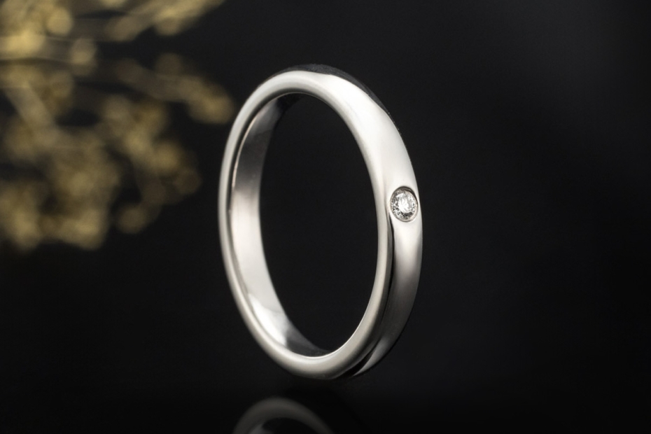 Tiffany & Co. Ring Elsa Peretti Solitär Bandring Diamant in 950er Platin 