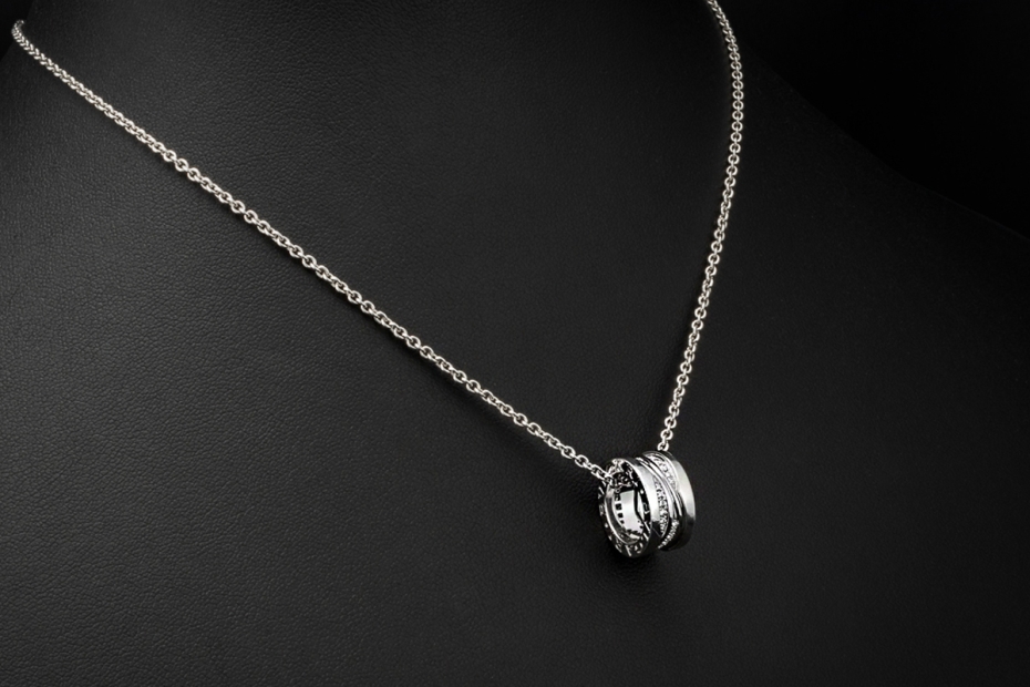 BVLGARI B.zero1 Collier Kette Design Legend Diamanten in 750er Weißgold 