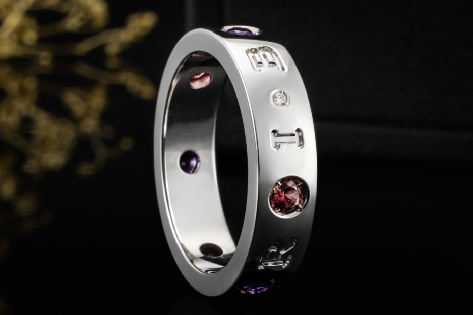 BVLGARI Roman Sorbets Ring Amethyst Turmalin Diamant in 750er Weißgold 