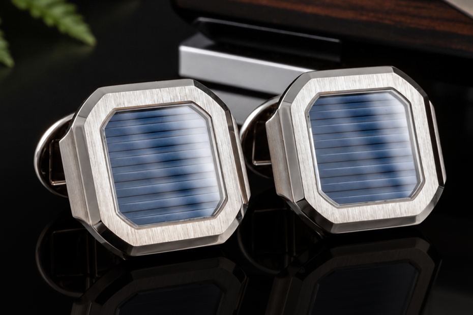 Patek Philippe Cubitus Weißgold Manschettenknöpfe Sonnenschliff Blau OVP 