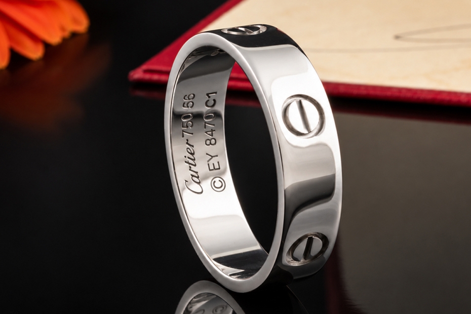 Cartier Love Ring Klassisches Modell in Weißgold 750 Größe 66 Zertifikat 