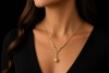 Y-Collier Goldene Südsee Perle und Diamanten Handarbeit in Gelbgold 750 