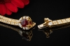 Cartier Paris Vintage Schmuckset Collier Armband Rubin Diamant Gelbgold 