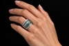 noor beweglicher Stapelring Diamanten Saphire Tsavorite in 750 Weißgold 