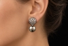 Wandelbare Weißgold Ohrstecker 10,24 Ct. Naturdiamanten & Fidschi-Perlen 