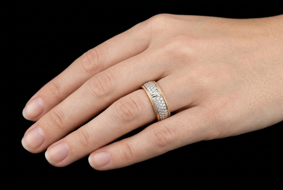 Wellendorff Ring Sternennacht Diamanten Drehring Gelbgold Weißgold 750 