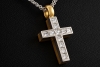 Hans Dieter Krieger Wende-Kreuz Collier Rubine & Diamanten in 750er Gold 
