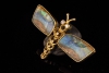 Schmetterling Brosche mit Opal Flügeln & Diamanten in 585 Gold 