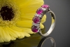 Rubin Cabochon Ring mit Brillanten in wunderschönem 585er Weißgold Ring 