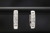 Klassische Creolen Ohrringe Ohrstecker mit Diamanten in 750er Weißgold 
