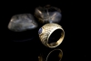 Hans Dieter Krieger Saphir Ring 750er Gold mit mehr als 100 Brillanten 