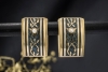Wellendorff Vintage Ohrringe Creolen Blau Grau Diamanten in Gelbgold 750 