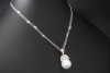 Collier Kette mit Anhänger Südsee Perle und Diamant Rosen 750er Weißgold 