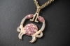 Jazychic Krebs Sternzeichen Anhänger Pink Saphir Diamanten in Roségold 