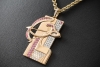 Jazychic Schütze Sternzeichen Anhänger Pink Saphir Diamanten in Roségold 