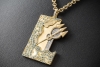 Jazychic Wassermann Sternzeichen Anhänger Aquamarine Diamanten Gelbgold 