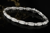 Funkelndes Armband beweglich mit Baguette Diamanten in 750er Weißgold 