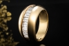 Cartier Baguette Ring Vintage mit Diamanten Halbmemoire in Gelbgold 750 