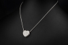 Al Coro Herz Collier Kette mit Anhänger mit Diamanten in 750er Weißgold 