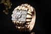 Antiker Ring im Vintage Design mit Diamanten im Altschliff in Roségold 