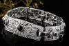 Antikes Armband mit Diamanten und Onyx Vollbesatz in 750er Weissgold 