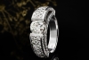 Diamant Ring Spannring Einkaräter Asymmetrische massive Weißgold Arbeit 