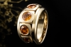A. Odenwald Ring mit Orange Saphir massiv gefertigt in 750er Gelbgold 
