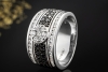 FABIANI Ring Bandring mit schwarzen und weißen Diamanten in Weißgold 585 
