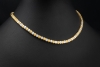 Tenniscollier Kette mit Diamanten Handarbeit in 750er Gelbgold Weißgold 
