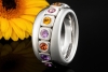 Odenwald Eternity Drehring Tango mit bunten Saphiren Massiv Weißgold 750 