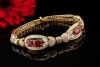 Cartier Paris Vintage Schmuckset Collier Armband Rubin Diamant Gelbgold 