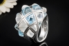 Stephen Webster London Cocktailring Mondstein Blautopas in Weißgold 750 